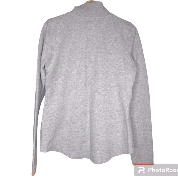 GAP FIT Gray Zip Front Athletic Jacket with Neon Orange Trim Size Medium - Picture 3 of 3